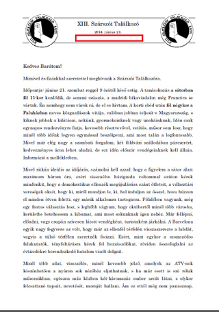 Illustration for article titled BREAKING: Itt a XIII. SzárszĂłi TalálkozĂł meghĂvĂłja